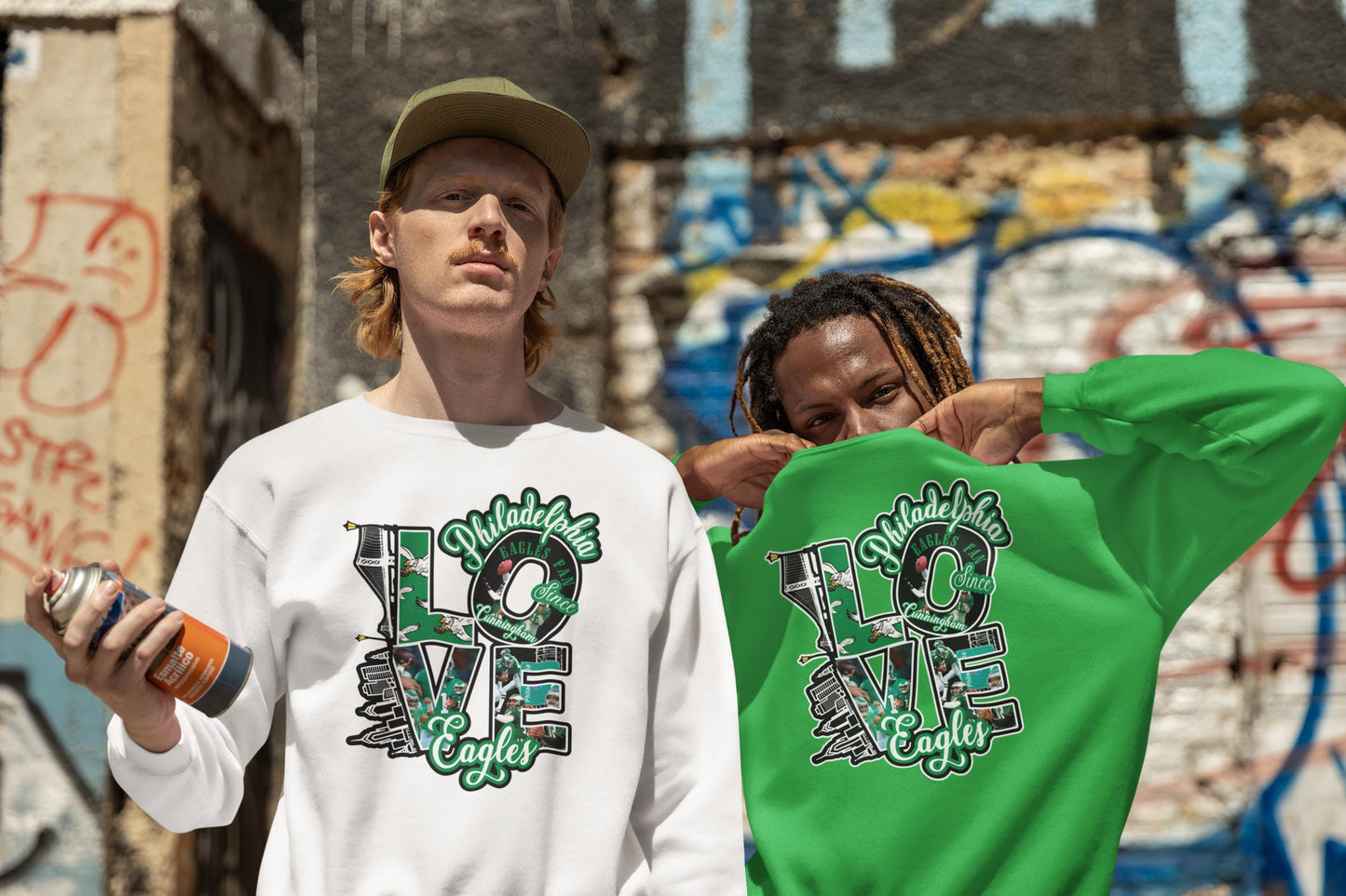 Amazing Exclusive “LOVE EAGLES” - Philadelphia Football Fan Sweatshirts!!