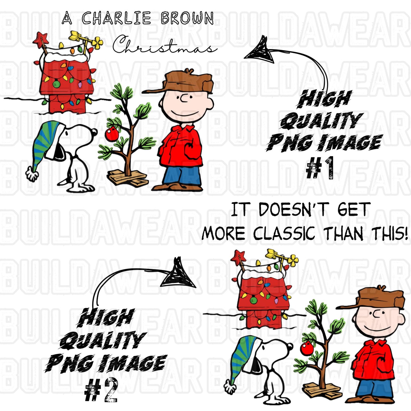 A CHARLIE BROWN CHRISTMAS - DOWNLOADABLE PNG - 2 IMAGES