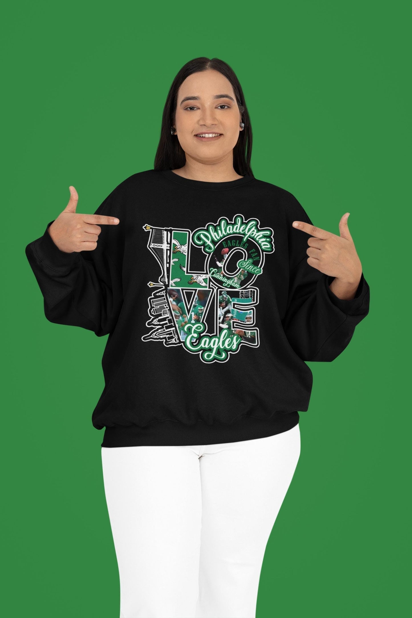 Amazing Exclusive “LOVE EAGLES” - Philadelphia Football Fan Sweatshirts!!