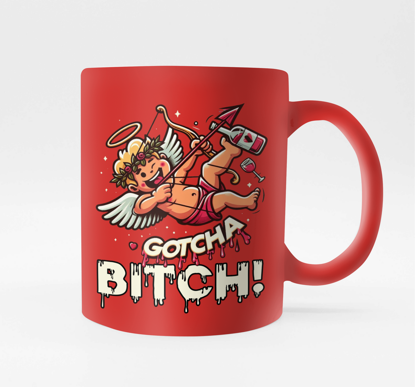 Cupid “Gotcha Bitch” (Valentine’s Day) 8 Pocket Size Logos - Sublimation Transfers