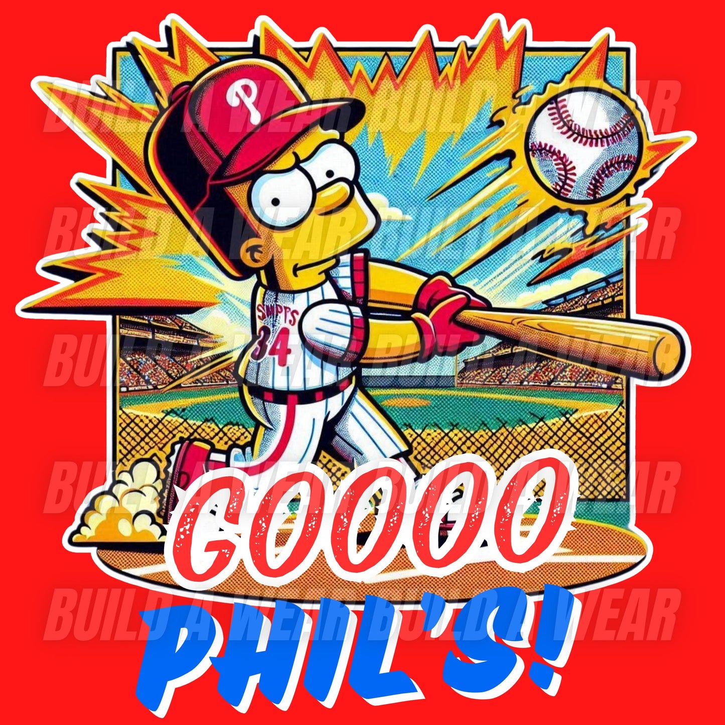 BART GO PHILS (Phillies Baseball Fan) - DOWNLOADABLE PNG