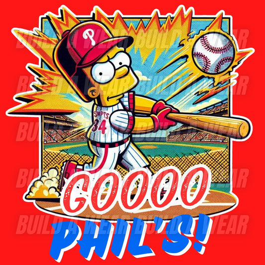 BART GO PHILS (Phillies Baseball Fan) - DOWNLOADABLE PNG