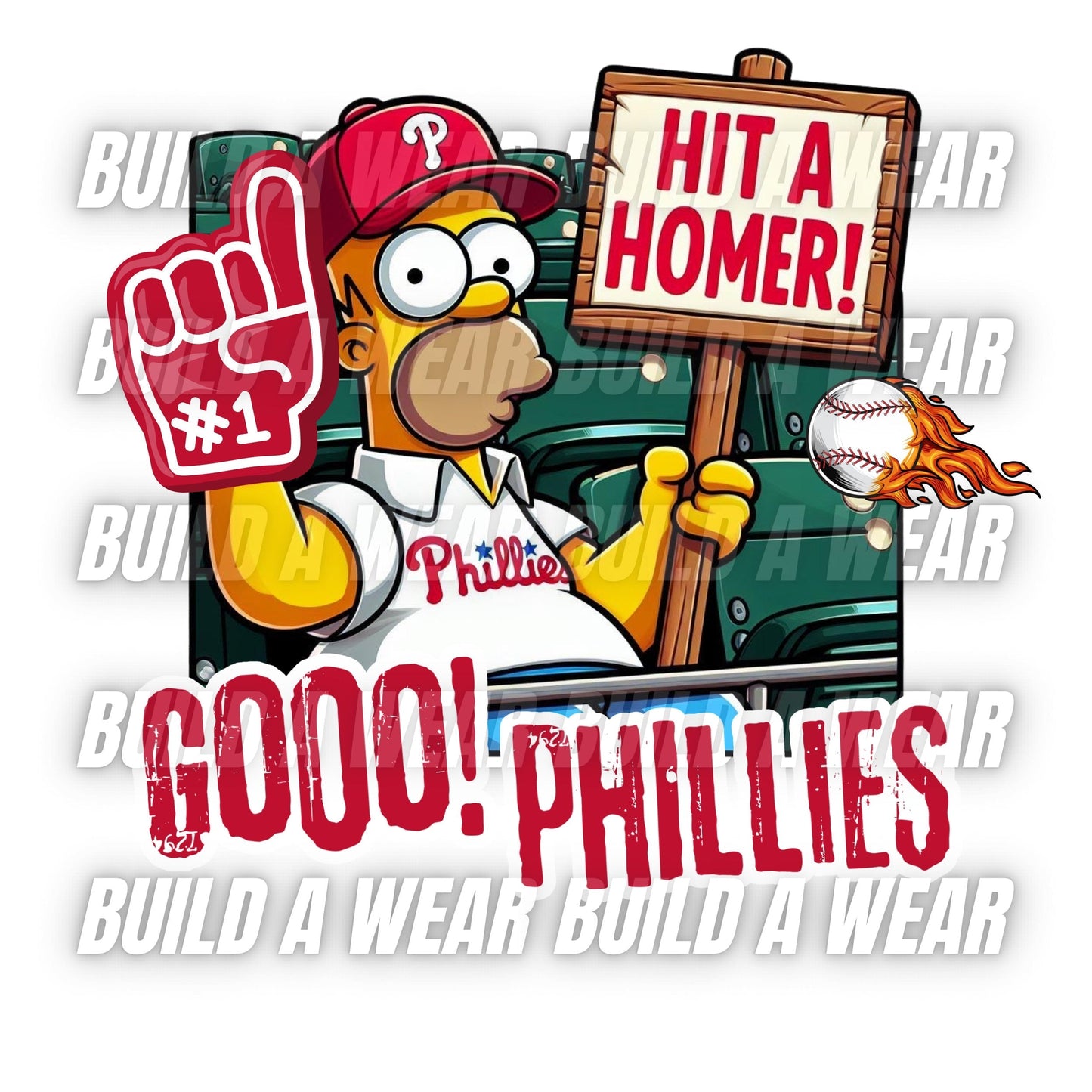 Funny Hit A Homer Go Phils 300DPI & 3200Dpi Quality 2 Downloadable files. Must have PNG - Philly Baseball Sports Fans! DTF, Sublimation, Dtg