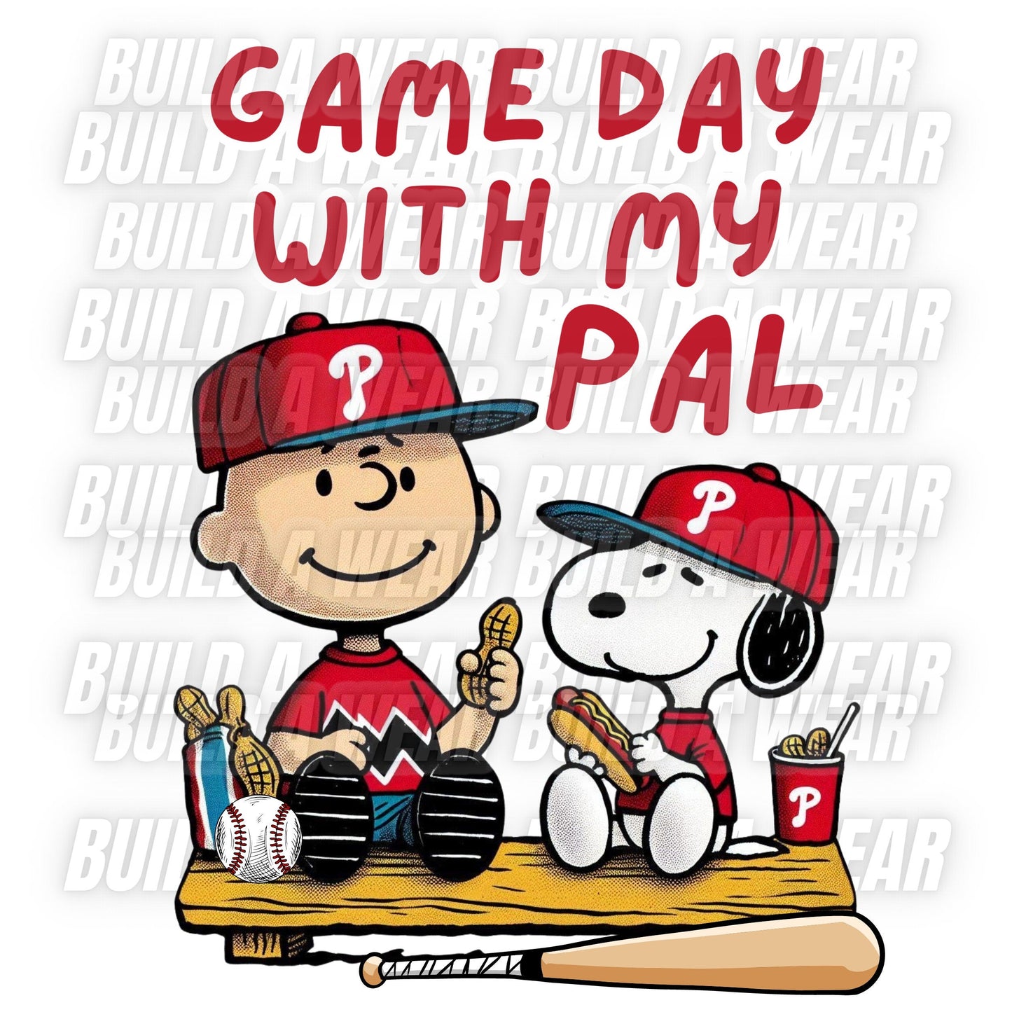 The Phils Baseball Game With My Pal - High quality PNG 300Dpi/600Dpi (2 Files) Digital Download. For Sublimation, DTF, Dtg, Uvdtf