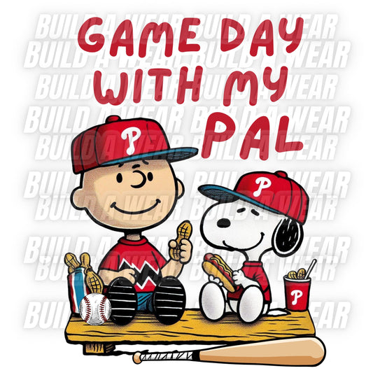 The Phils Baseball Game With My Pal - High quality PNG 300Dpi/600Dpi (2 Files) Digital Download. For Sublimation, DTF, Dtg, Uvdtf