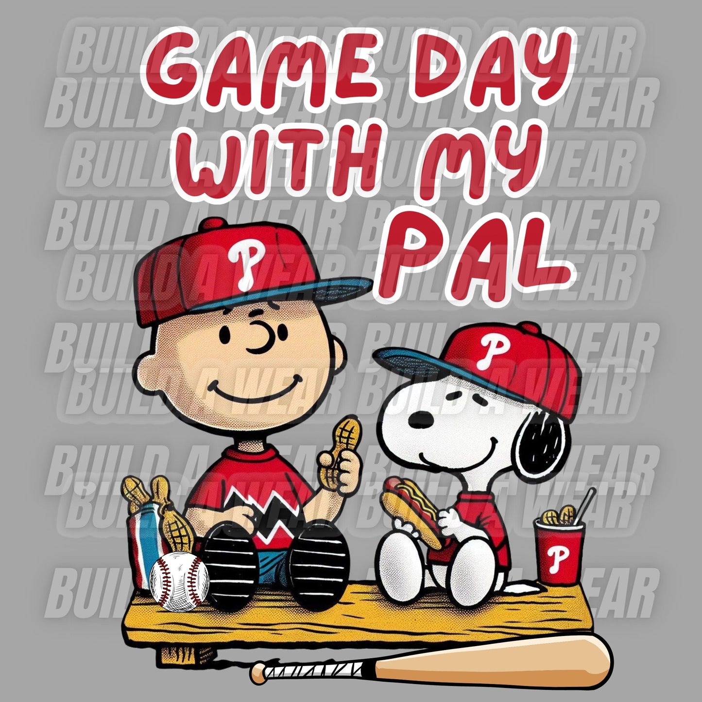 The Phils Baseball Game With My Pal - High quality PNG 300Dpi/600Dpi (2 Files) Digital Download. For Sublimation, DTF, Dtg, Uvdtf