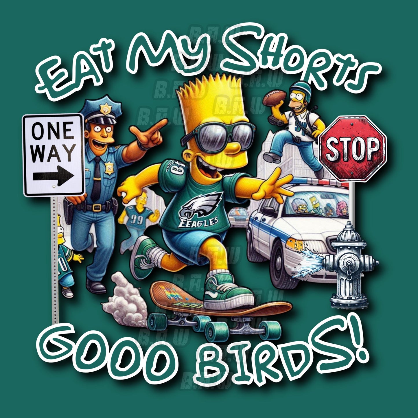 BART EAT MY SHORTS GOOO BIRDS - high quality 300dpi PNG. For Sublimation, DTF, Uvdtf, Dtg, Printing & More!