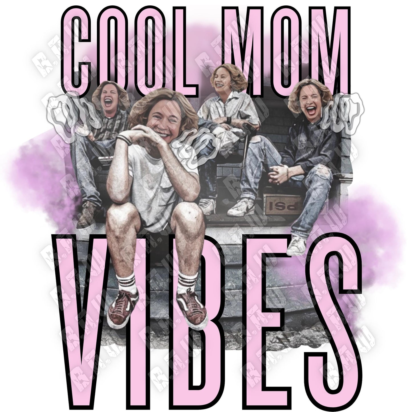 Cool Mom Vibes - High Quality 300/3200dpi Kitty Forman PNG For DTF Printing, Sublimation, Uvdtf, Dtg & More!