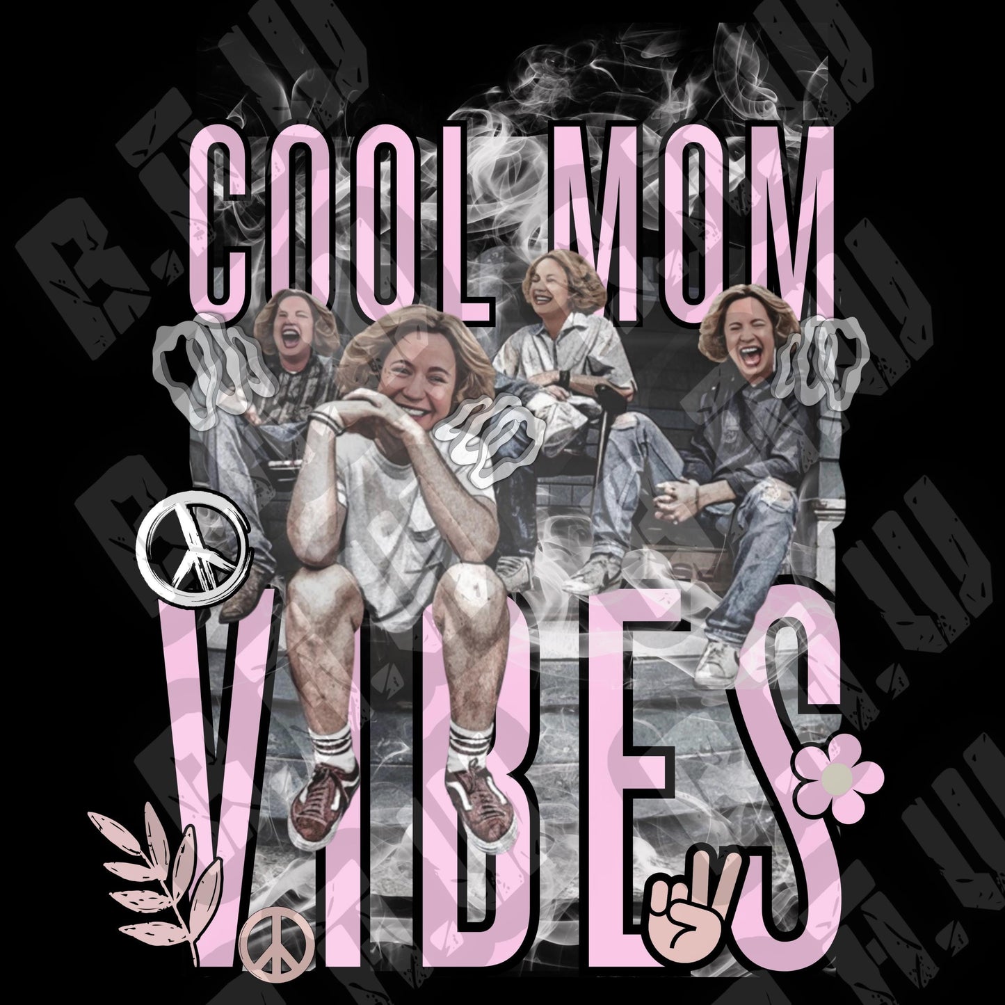 Cool New Trending Cool Mom Vibes Retro PNG Image featuring Kitty Forman Up In Smoke - For Sublimation DTF DTG Uvdtf printing & More!