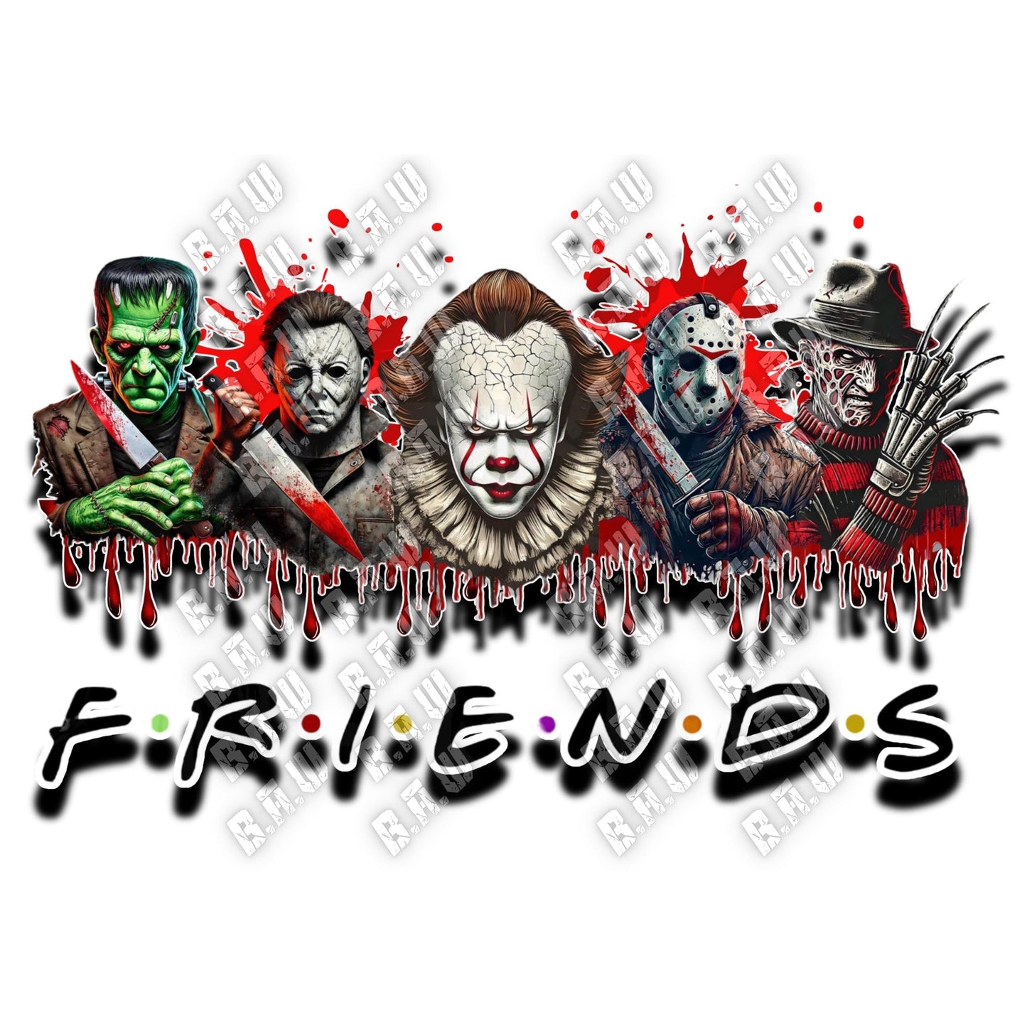 Amazing Scary FRIENDS - High Quality PNG Downloads (3 Files)! For DTF, Sublimation, Uvdtf, Dtg