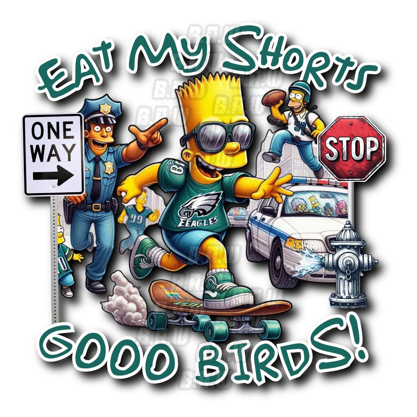 BART EAT MY SHORTS GOOO BIRDS - high quality 300dpi PNG. For Sublimation, DTF, Uvdtf, Dtg, Printing & More!