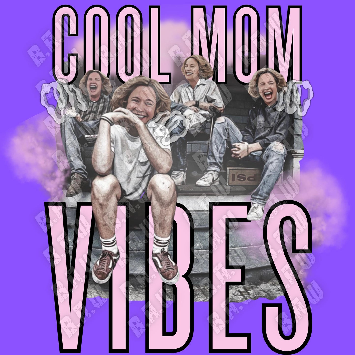 Cool Mom Vibes - High Quality 300/3200dpi Kitty Forman PNG For DTF Printing, Sublimation, Uvdtf, Dtg & More!