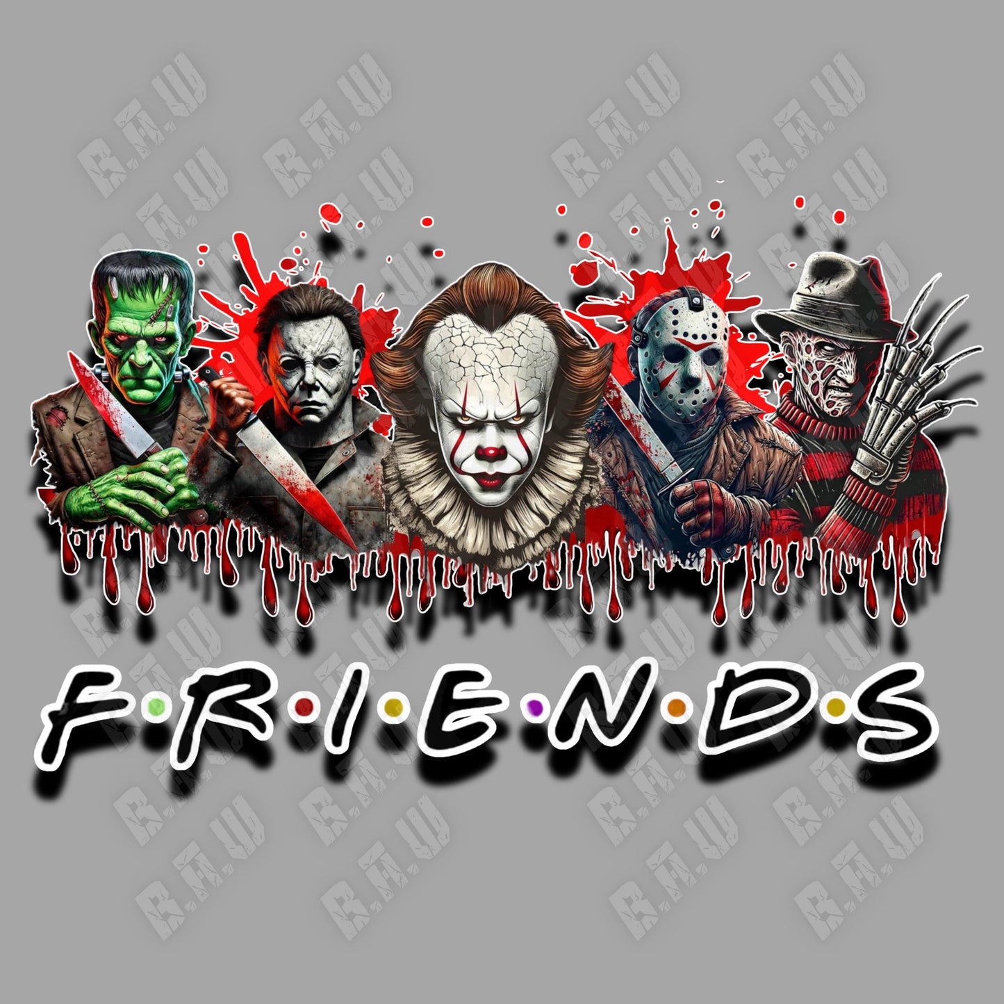 Amazing Scary FRIENDS - High Quality PNG Downloads (3 Files)! For DTF, Sublimation, Uvdtf, Dtg