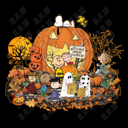 Welcome Great Pumpkin - 2 Images Included For 1 Price! Classic humorous Themed PNG For Sublimation, DTF, Dtg & Uvdtf Printing!