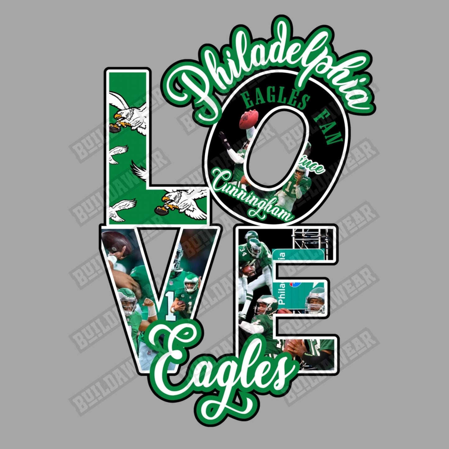 Love Philadelphia football fans inspired high quality PNG for Sublimation, dtf, dtg, uvdtf printing