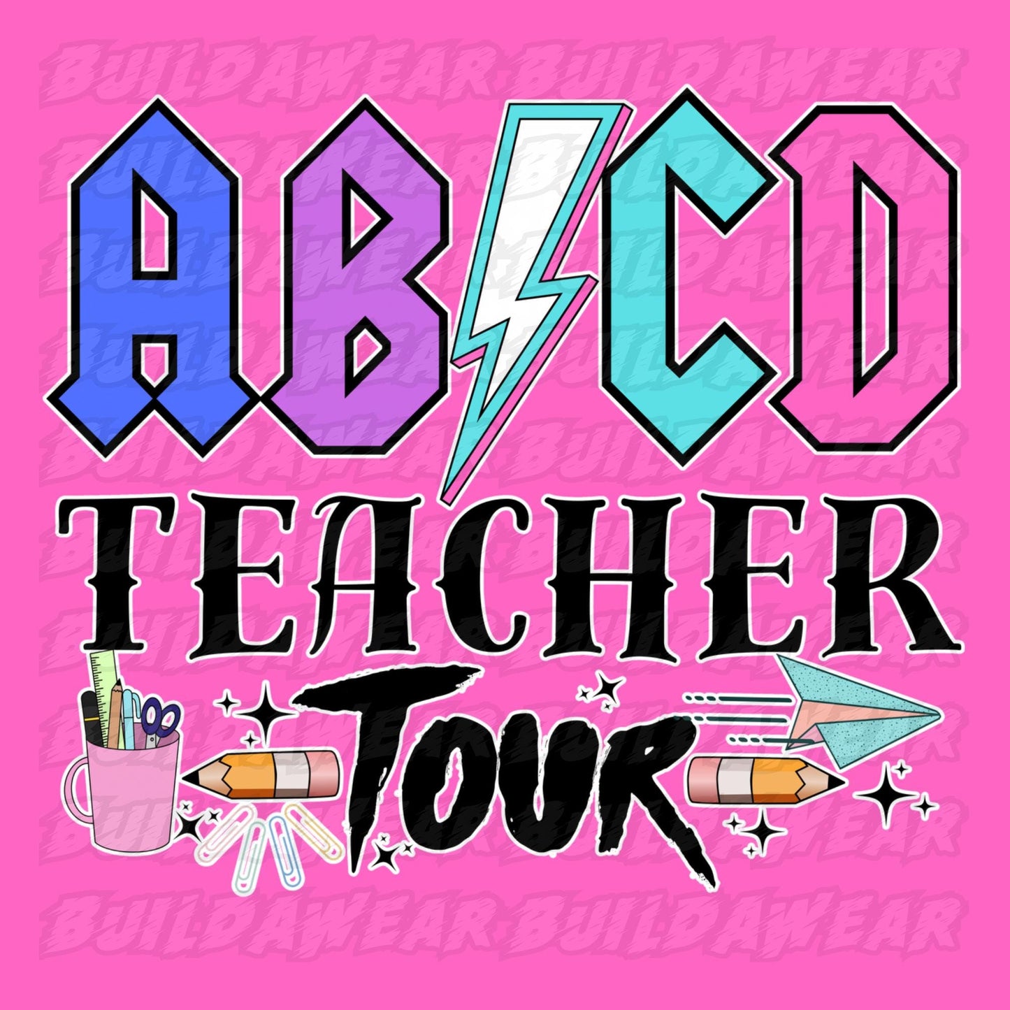 ABCD Teacher Tour (2 Images 2 PNG Files) For Sublimation, DTF, Dtg & Uvdtf prints and more. Best for t-shirt, sweatshirts, hoodies!