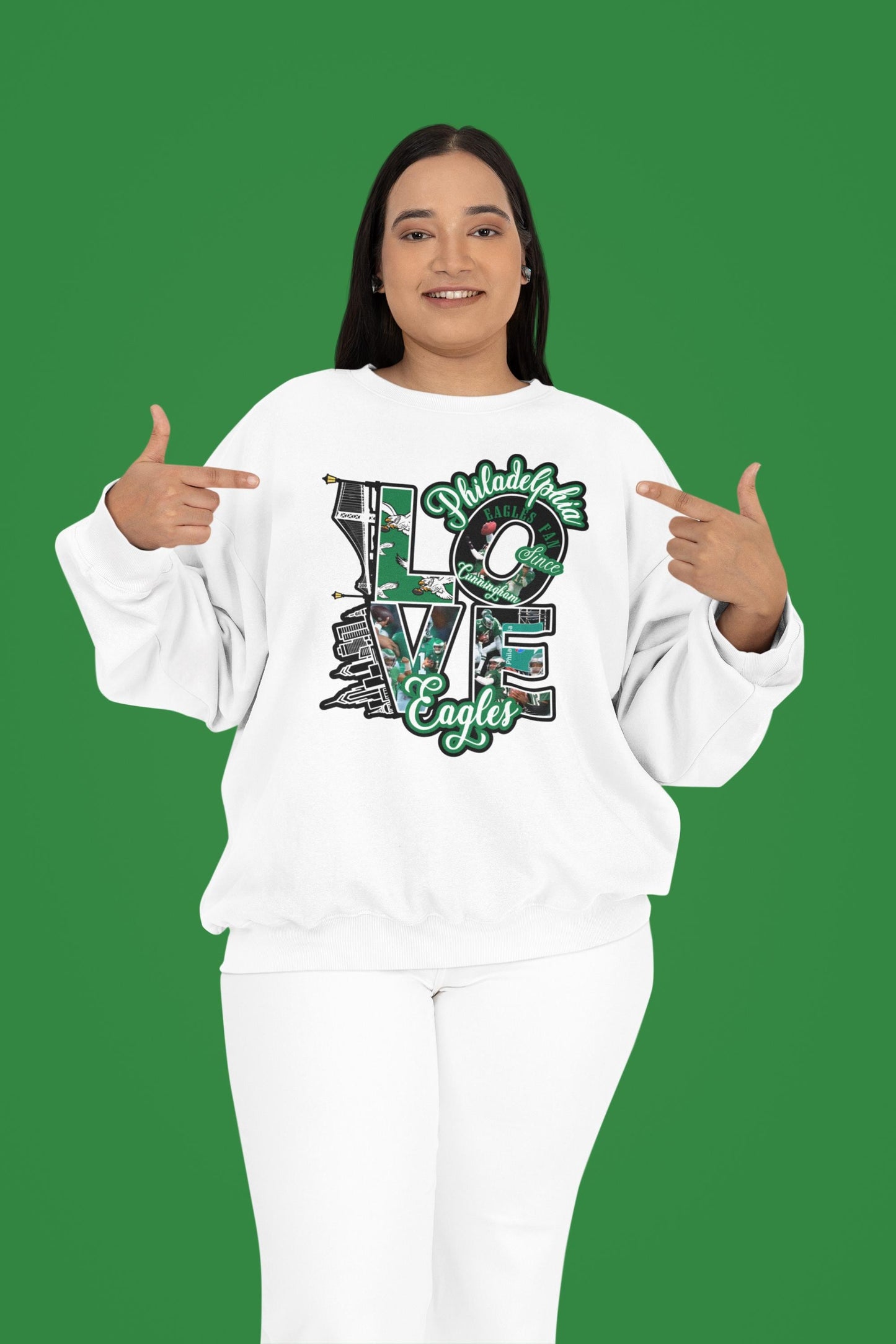 Custom Love Philadelphia Football Ready To Press - DTF TRANSFERS - Love Eagles Football Fans for T-shirts, Sweatshirts, Hoodies