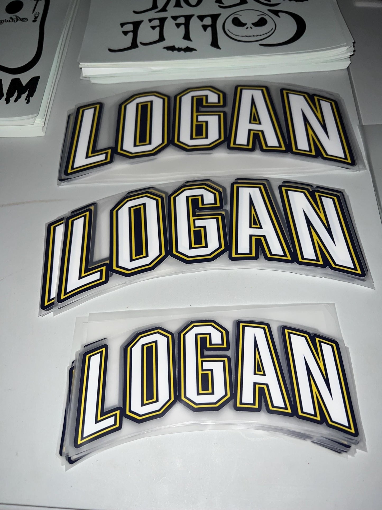 LOGAN Township Nj (blue, gold, white)  - ready to press - DTF Heat Transfers. Goes Great on T-shirts, Hoodies, Sweatshirts & Totes!!!