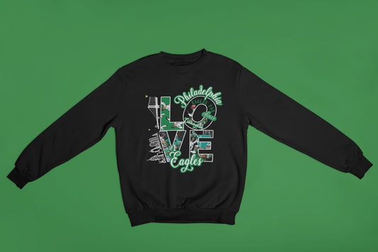Amazing Exclusive “LOVE EAGLES” - Philadelphia Football Fan Sweatshirts!!