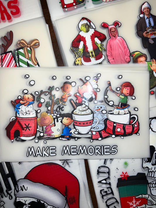 Make Memories Hot Cocoa Cups Christmas Holidays - Ready To Press - DTF Heat Transfers. Great on T-shirts, Hoodies, Sweatshirts, Totes!