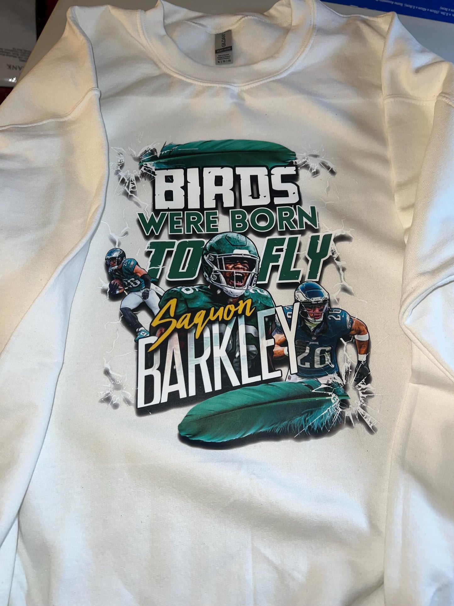 Birds Were Born To Fly ft Saquon - Eagles Football Fan - Ready To Press - DTF Heat Transfers. For T-shirts, Hoodies, Sweatshirts!