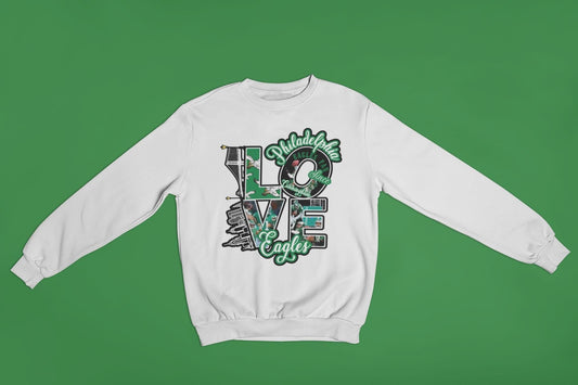 Amazing Exclusive “LOVE EAGLES” - Philadelphia Football Fan Sweatshirts!!