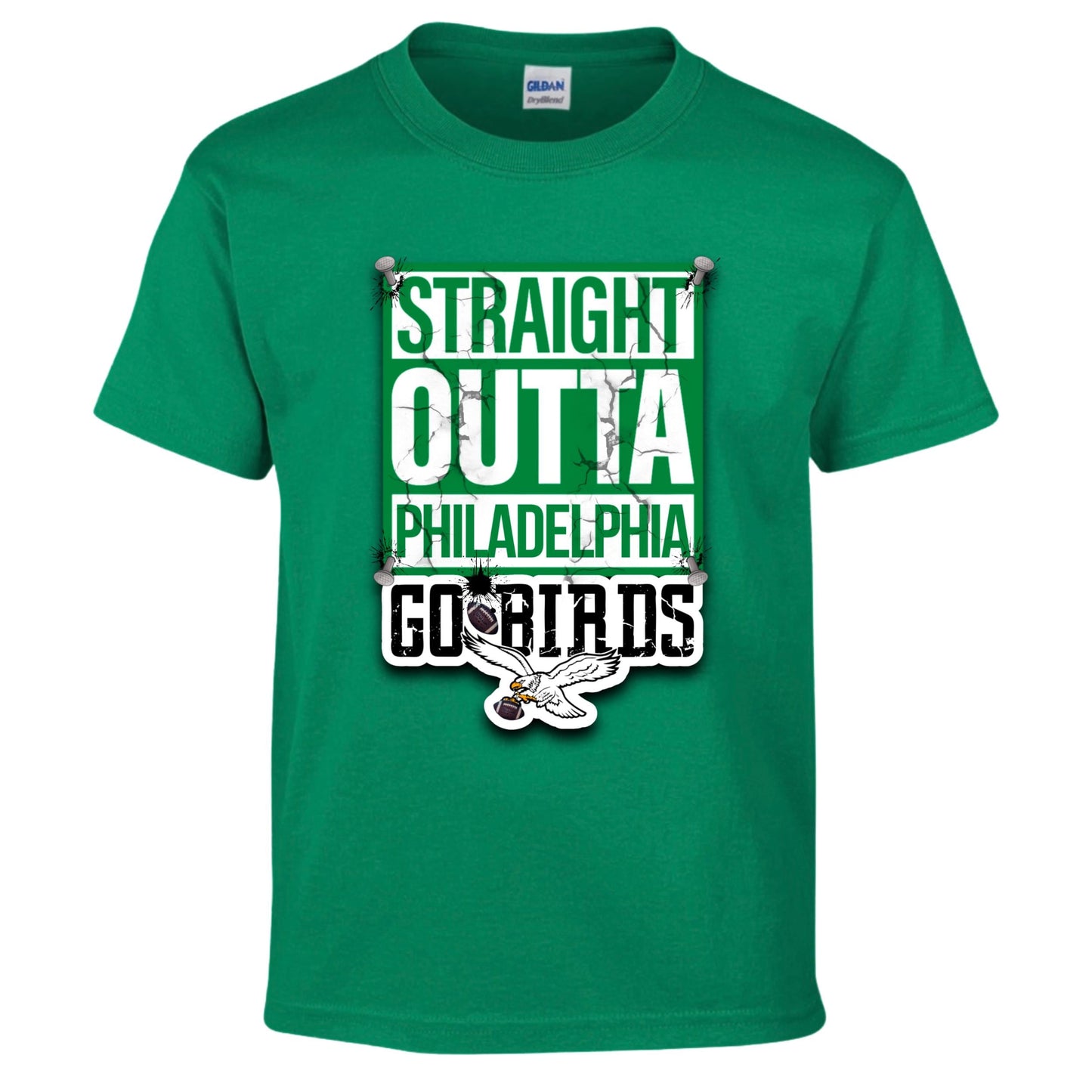 Straight Outta Philadelphia Go Birds - Eagles Football Fan - Ready To Press - DTF Heat Transfers. For T-shirts, Hoodies, Sweatshirts!